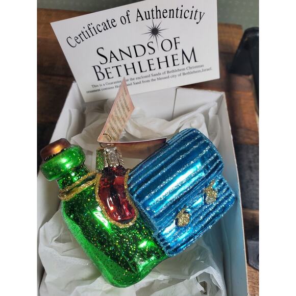 Sands of Bethlehem Religious Glass Ornaments -Set Of 4- Made with Holy Land Sand - Picture 13 of 16